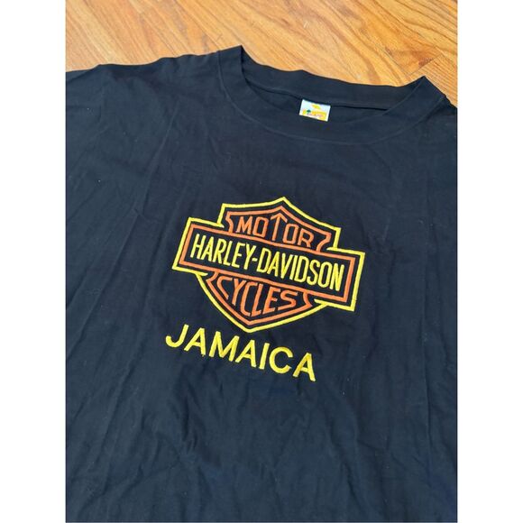 Vintage Island Tees Harley Davidson Jamaica Embroidered Graphic Tee Size XXXL - Picture 2 of 8